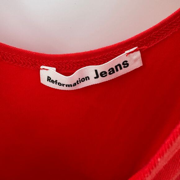 Reformation Jeans Dress Kaila Wrap Tank‎ Midi Women's Size Small Red - Picture 5 of 7